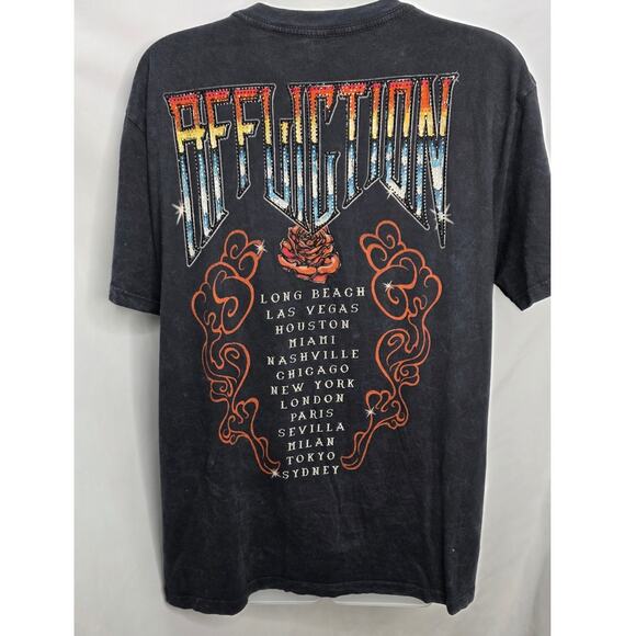 Affliction American Customs Hollow Festival Short Sleeve Bling Black T Shirt S - Picture 2 of 9